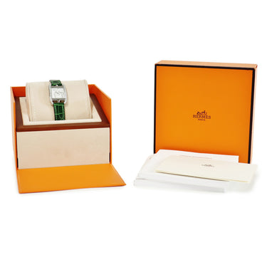 腕時計 エルメス HERMES ケープコッド CC1.330C クオーツ レディース 純正ダイヤ シェーヌダンクル スクエア 白