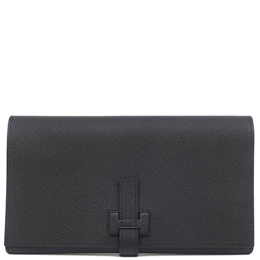 エルメス HERMES Hパッサン トゥタンマン ブラック ヴォーエプソン 長財布 シルバー金具 二つ折り