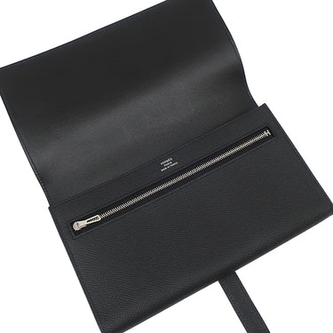 エルメス HERMES Hパッサン トゥタンマン ブラック ヴォーエプソン 長財布 シルバー金具 二つ折り