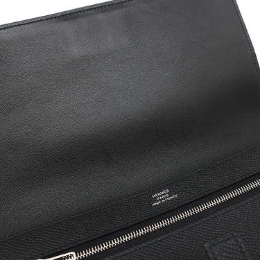 エルメス HERMES Hパッサン トゥタンマン ブラック ヴォーエプソン 長財布 シルバー金具 二つ折り
