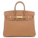 エルメス HERMES バーキン25 ゴールド トゴ ハンドバッグ ゴールド金具 新品 未使用 茶