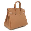 エルメス HERMES バーキン25 ゴールド トゴ ハンドバッグ ゴールド金具 新品 未使用 茶