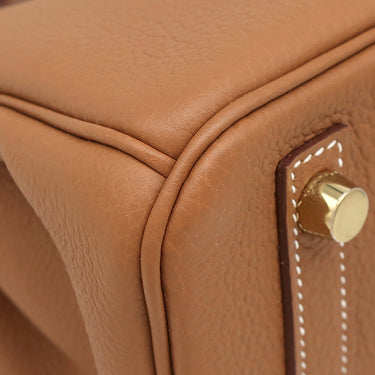 エルメス HERMES バーキン25 ゴールド トゴ ハンドバッグ ゴールド金具 新品 未使用 茶