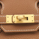 エルメス HERMES バーキン25 ゴールド トゴ ハンドバッグ ゴールド金具 新品 未使用 茶