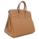 エルメス HERMES バーキン25 ゴールド トゴ ハンドバッグ ゴールド金具 茶