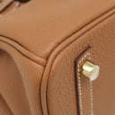 エルメス HERMES バーキン25 ゴールド トゴ ハンドバッグ ゴールド金具 茶