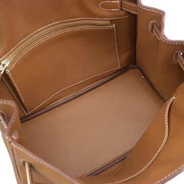 エルメス HERMES バーキン25 ゴールド トゴ ハンドバッグ ゴールド金具 茶