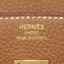 エルメス HERMES バーキン25 ゴールド トゴ ハンドバッグ ゴールド金具 茶