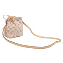 ルイヴィトン LOUIS VUITTON ナノ ノエ N60052 ダミエアズール タヒチ ダミエアズールキャンバス ショルダーバッグ ゴールド金具 白 ピンク