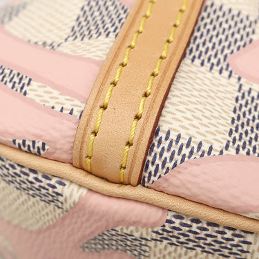 ルイヴィトン LOUIS VUITTON ナノ ノエ N60052 ダミエアズール タヒチ ダミエアズールキャンバス ショルダーバッグ ゴールド金具 白 ピンク