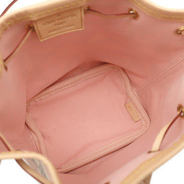 ルイヴィトン LOUIS VUITTON ナノ ノエ N60052 ダミエアズール タヒチ ダミエアズールキャンバス ショルダーバッグ ゴールド金具 白 ピンク
