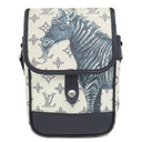 ルイヴィトン LOUIS VUITTON メッセンジャーBB M54247 ホワイト×ネイビー レザー モノグラムサバンナキャンバス ショルダーバッグ シルバー金具 チャップマンブラザーズ シマウマ