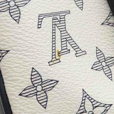 ルイヴィトン LOUIS VUITTON メッセンジャーBB M54247 ホワイト×ネイビー レザー モノグラムサバンナキャンバス ショルダーバッグ シルバー金具 チャップマンブラザーズ シマウマ