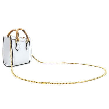 グッチ GUCCI ダイアナ ナノバッグ 760251 ライトブルー レザー バンブー ショルダーバッグ ゴールド金具 水色 ミニショルダー ミニバッグ