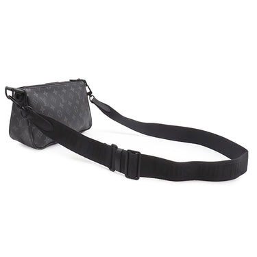 ルイヴィトン LOUIS VUITTON ポシェット アクセソワール XL M11741 モノグラムエクリプス レザー モノグラムエクリプスキャンバス ショルダーバッグ マットブラック金具 ニシャル刻印入り