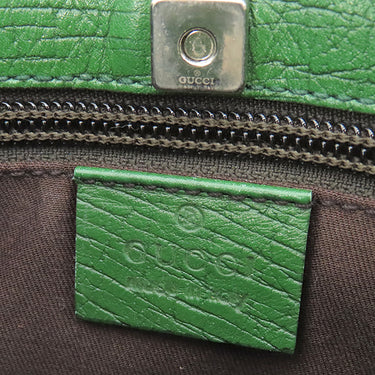 グッチ GUCCI GGスプリーム 117551 エボニー×グリーン GGスプリームキャンバス レザー トートバッグ シルバー金具 茶 緑 ハンドバッグ