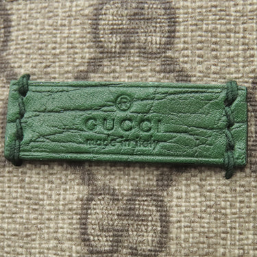 グッチ GUCCI GGスプリーム 117551 エボニー×グリーン GGスプリームキャンバス レザー トートバッグ シルバー金具 茶 緑 ハンドバッグ