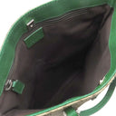 グッチ GUCCI GGスプリーム 117551 エボニー×グリーン GGスプリームキャンバス レザー トートバッグ シルバー金具 茶 緑 ハンドバッグ