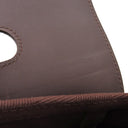 エルメス HERMES ヴァルパライソPM アヴァンヌ トワルシェブロン レザー ハンドバッグ シルバー金具 茶