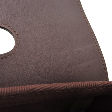 エルメス HERMES ヴァルパライソPM アヴァンヌ トワルシェブロン レザー ハンドバッグ シルバー金具 茶