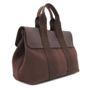 エルメス HERMES ヴァルパライソPM アヴァンヌ トワルシェブロン レザー ハンドバッグ シルバー金具 茶