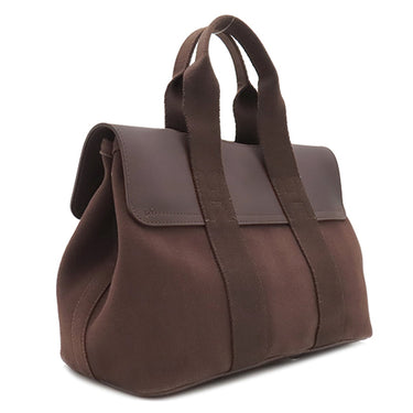 エルメス HERMES ヴァルパライソPM アヴァンヌ トワルシェブロン レザー ハンドバッグ シルバー金具 茶