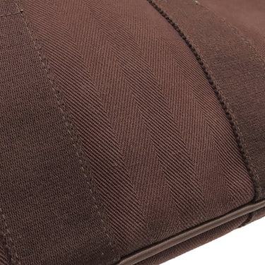 エルメス HERMES ヴァルパライソPM アヴァンヌ トワルシェブロン レザー ハンドバッグ シルバー金具 茶