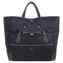 エルメス HERMES パスパス 35 マリン×ブラック キャンバス ヴォーバレニア トワルゴエラン トートバッグ シルバー金具 紺 黒 トート 2WAYバッグ