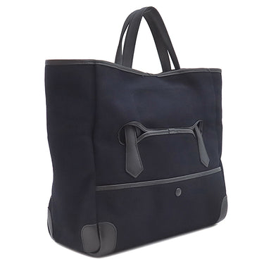 エルメス HERMES パスパス 35 マリン×ブラック キャンバス ヴォーバレニア トワルゴエラン トートバッグ シルバー金具 紺 黒 トート 2WAYバッグ