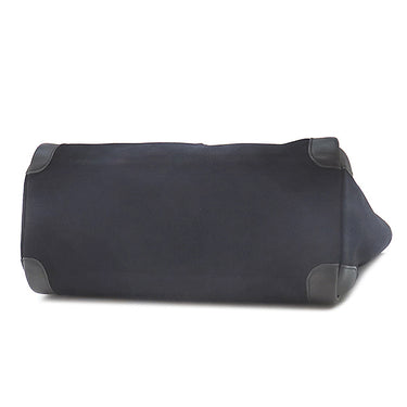 エルメス HERMES パスパス 35 マリン×ブラック キャンバス ヴォーバレニア トワルゴエラン トートバッグ シルバー金具 紺 黒 トート 2WAYバッグ