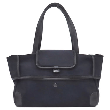 エルメス HERMES パスパス 35 マリン×ブラック キャンバス ヴォーバレニア トワルゴエラン トートバッグ シルバー金具 紺 黒 トート 2WAYバッグ