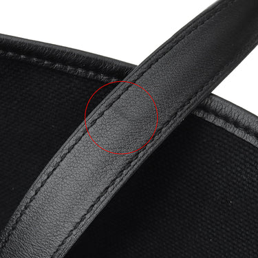 エルメス HERMES パスパス 35 マリン×ブラック キャンバス ヴォーバレニア トワルゴエラン トートバッグ シルバー金具 紺 黒 トート 2WAYバッグ