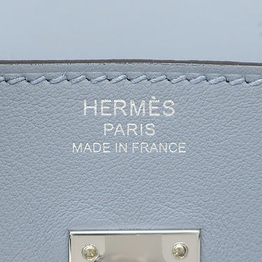 エルメス HERMES バーキン25 ブルーリン ヴォースイフト ハンドバッグ シルバー金具 水色