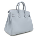 エルメス HERMES バーキン25 ブルーリン ヴォースイフト ハンドバッグ シルバー金具 水色