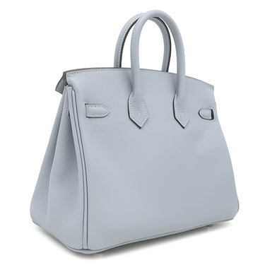 エルメス HERMES バーキン25 ブルーリン ヴォースイフト ハンドバッグ シルバー金具 水色