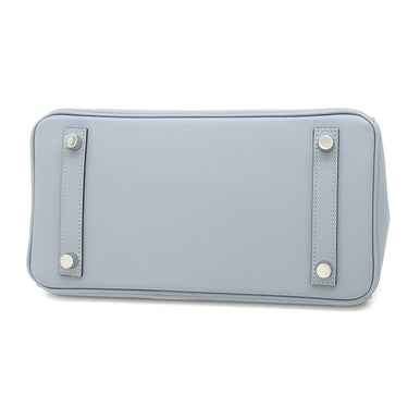 エルメス HERMES バーキン25 ブルーリン ヴォースイフト ハンドバッグ シルバー金具 水色