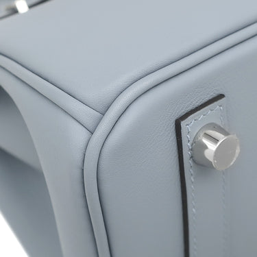 エルメス HERMES バーキン25 ブルーリン ヴォースイフト ハンドバッグ シルバー金具 水色