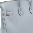 エルメス HERMES バーキン25 ブルーリン ヴォースイフト ハンドバッグ シルバー金具 水色