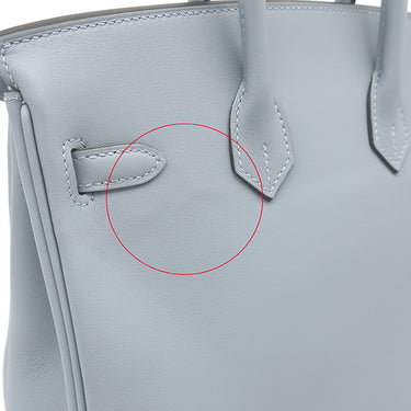 エルメス HERMES バーキン25 ブルーリン ヴォースイフト ハンドバッグ シルバー金具 水色