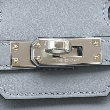 エルメス HERMES バーキン25 ブルーリン ヴォースイフト ハンドバッグ シルバー金具 水色