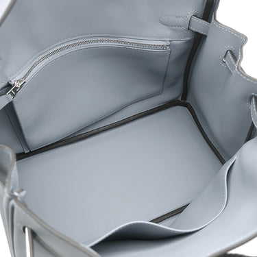 エルメス HERMES バーキン25 ブルーリン ヴォースイフト ハンドバッグ シルバー金具 水色