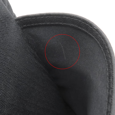 エルメス HERMES アカプルコ バサス MM ブラック トワルシェブロン レザー ショルダーバッグ シルバー金具 黒