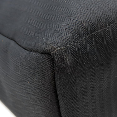 エルメス HERMES アカプルコ バサス MM ブラック トワルシェブロン レザー ショルダーバッグ シルバー金具 黒