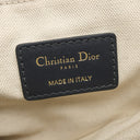 クリスチャン・ディオール Christian Dior サドル バッグ ミニ ネイビー系 コットン レザー ハンドバッグ ゴールド金具 オブリーク ジャカード ショルダーストラップ欠品