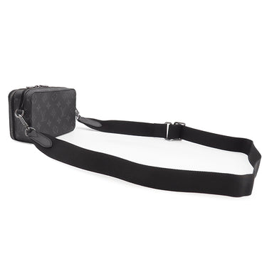 ルイヴィトン LOUIS VUITTON アルファ ウエアラブル ウォレット M81260 モノグラムエクリプス レザー モノグラムエクリプスキャンバス ショルダーバッグ シルバー金具 グレー