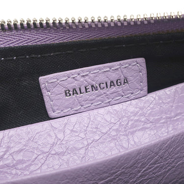 バレンシアガ BALENCIAGA ルカゴール XS 695814 5304 0 203437 パープル レザー ショルダーバッグ シルバー金具 Le Cagole チェーンショルダー