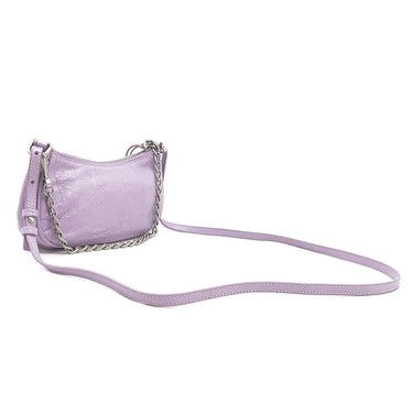 バレンシアガ BALENCIAGA ルカゴール XS 695814 5304 0 203437 パープル レザー ショルダーバッグ シルバー金具 Le Cagole チェーンショルダー