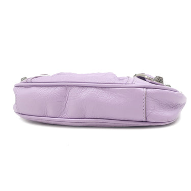 バレンシアガ BALENCIAGA ルカゴール XS 695814 5304 0 203437 パープル レザー ショルダーバッグ シルバー金具 Le Cagole チェーンショルダー