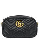 グッチ GUCCI スモール カメラバッグ 447632 ブラック レザー シェブロンキルティングレザー ショルダーバッグ ゴールド金具 キルティングショルダー