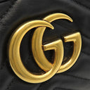 グッチ GUCCI スモール カメラバッグ 447632 ブラック レザー シェブロンキルティングレザー ショルダーバッグ ゴールド金具 キルティングショルダー